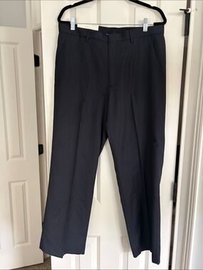 Calvin Klein Classic Straight-Leg Dress Pants in Dark Navy